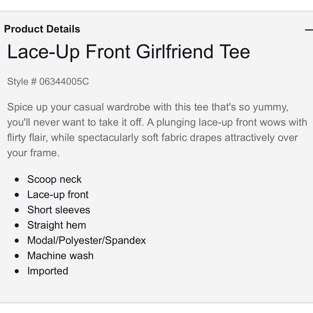 NWT {EXPRESS} Lace-Up Front Girlfriend Tee - Picture 8 of 8